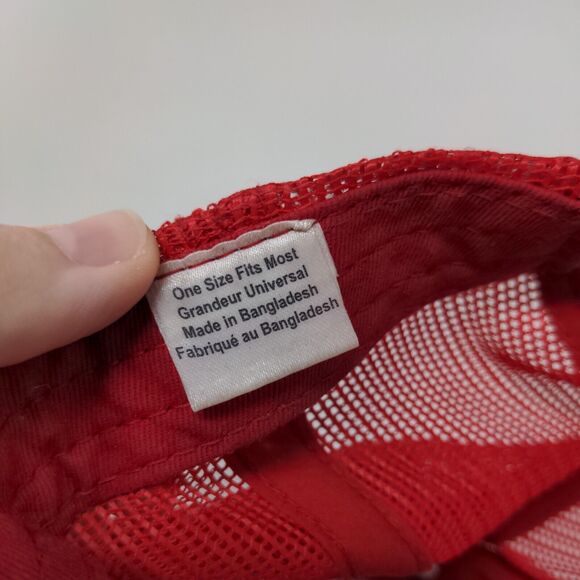 Bass Pro Shops Snapback Trucker Hat Red OSFM Adjustable Mesh Back Gone Fishing - Picture 9 of 9